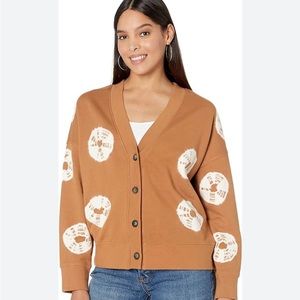 Madewell boysenberry dot cardigan